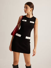 Contrast Binding Sleeveless Sweater Dress